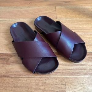 Everlane The Form Crossover Sandal in Wine - Size 6